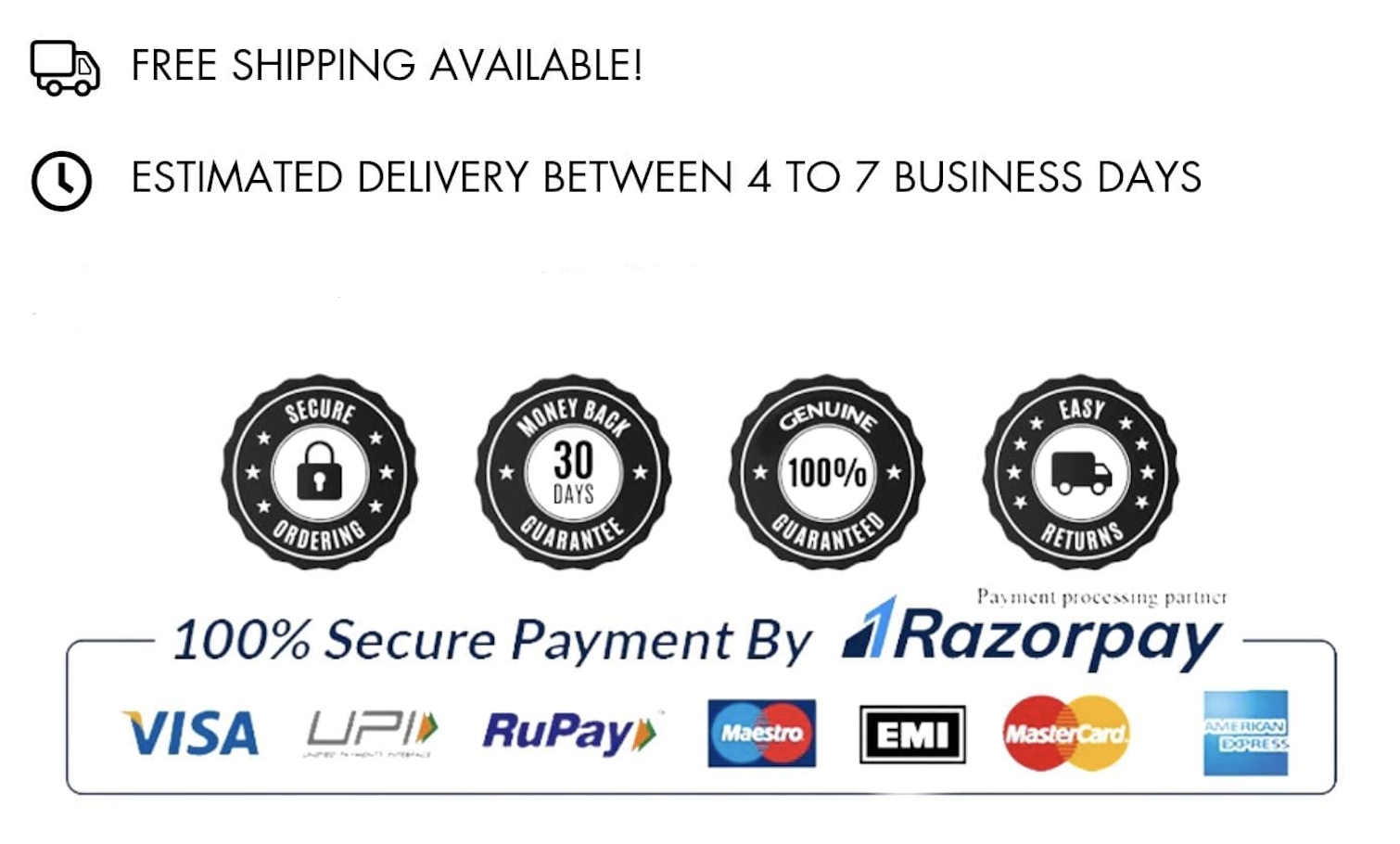 Free Shipping, Money Back Guarantee