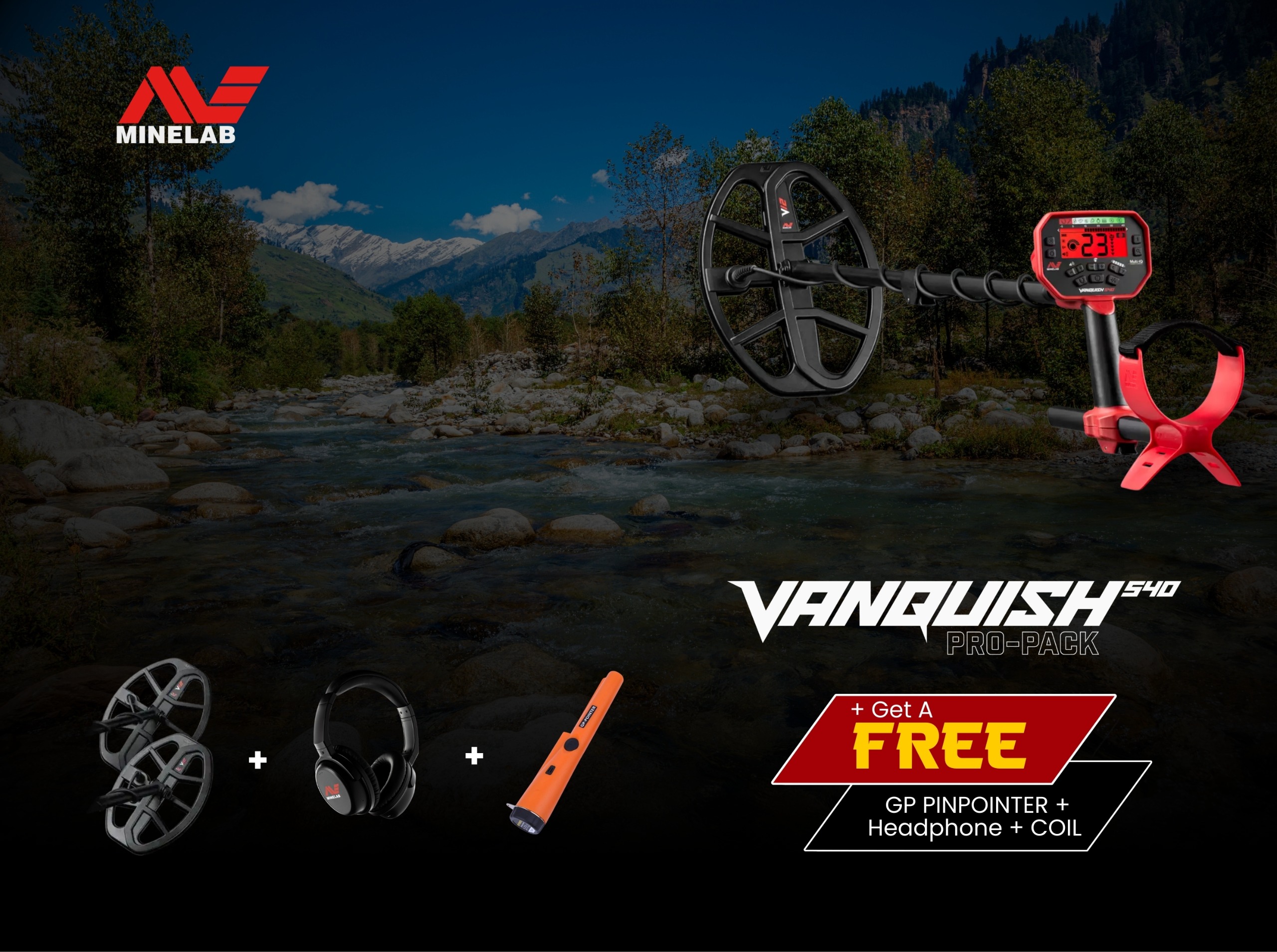 vanquish pro pack metal detector minelab india